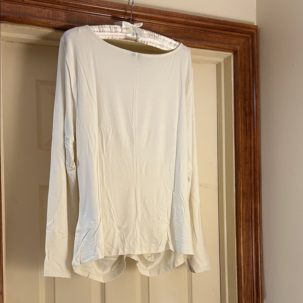 INC Cream Ruched Blouse - Picture 4 of 4